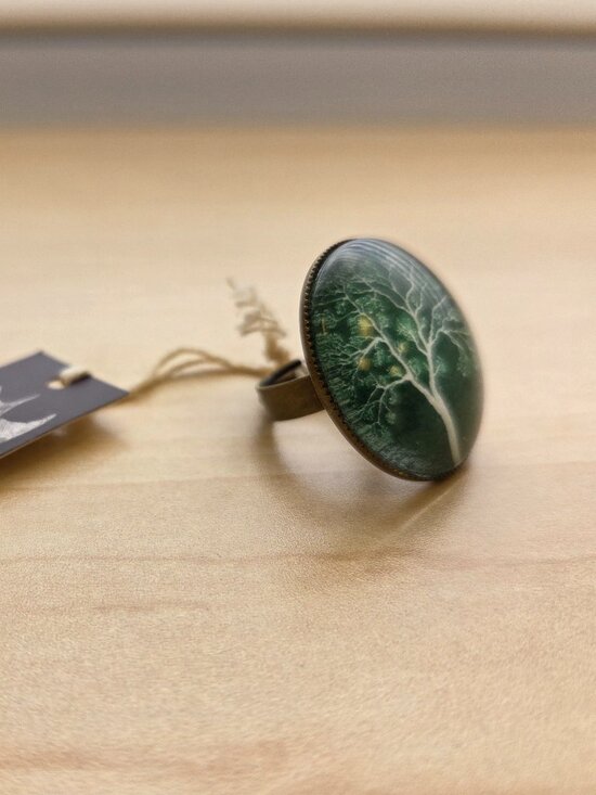 Nest of Pambula Jewelry - Nest of Pambula Australia Tree of Life Glass Cabochon Ring - Adjustable OS